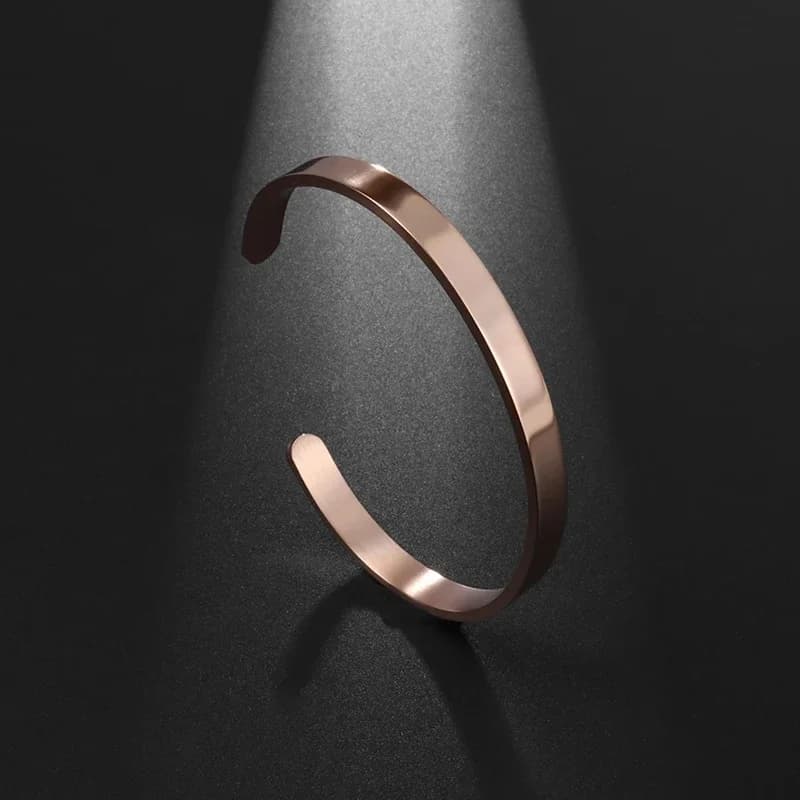 High Quality Titanium Steel Polished C Shape 6mm Open Bracelet Men's Fashion Punk Casual Cuff Bangles Couple Jewelry - 6