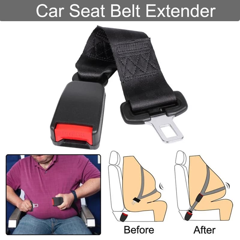 Car Seat Belt Extender Safety Seatbelt 21-22mm Long-lasting Black Seatbelt Extender Car Auto D Type With Safety Buckle - 6