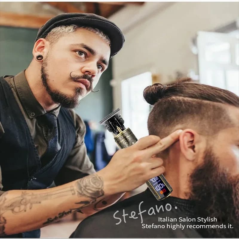 Portable Hairdressing Clipper USB Fast Charging Approaching Zero Gapped Cutting Shaver Man Electric Grooming Kit - 4