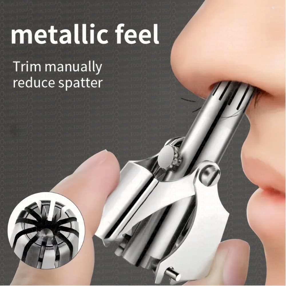 OMINGOOD Men's Nose Hair Trimmer Stainless Steel Manual Ear Razor Washable Portable Hair Removal Tool for Nose And Ear - 2