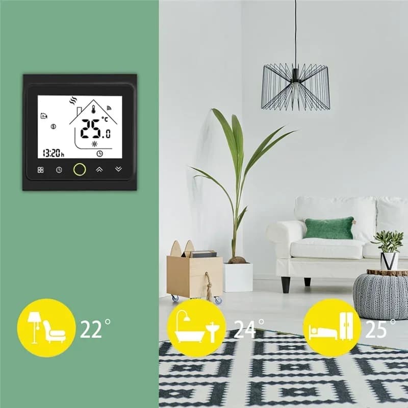 MOES WiFi Water/Electric Floor Heating Thermostat Gas Boiler Temperature Controller Smart Alexa Tuya Google Voice Zigbee Control - 3
