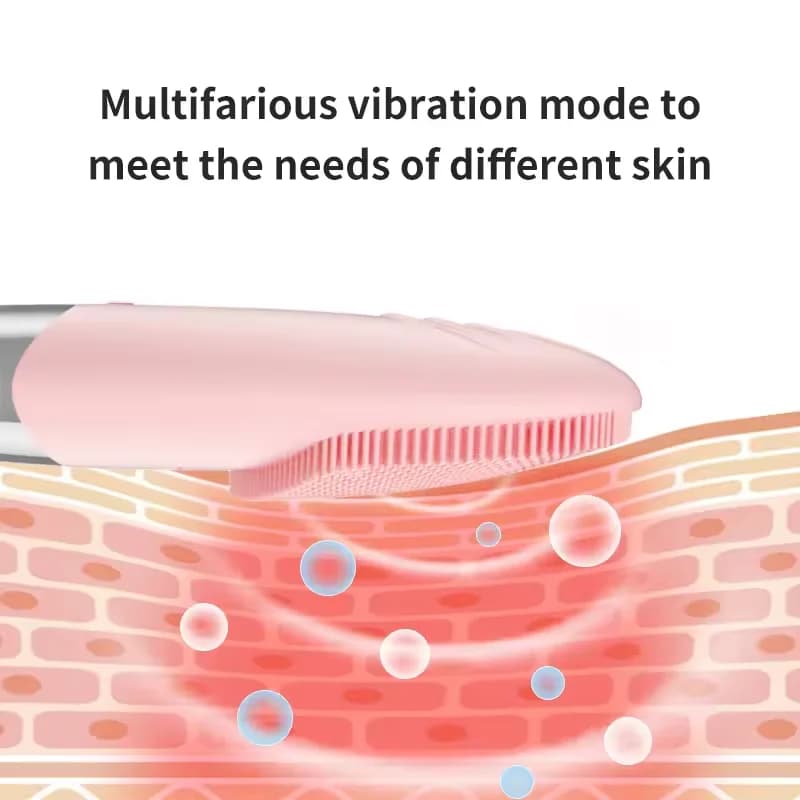 فرشاة تنظيف الوجه الكهربائية المربعة، جهاز تجميل من السيليكون القابل لإعادة الشحن، أداة تدليك تنظيف الوجه بالموجات فوق الصوتية - 4