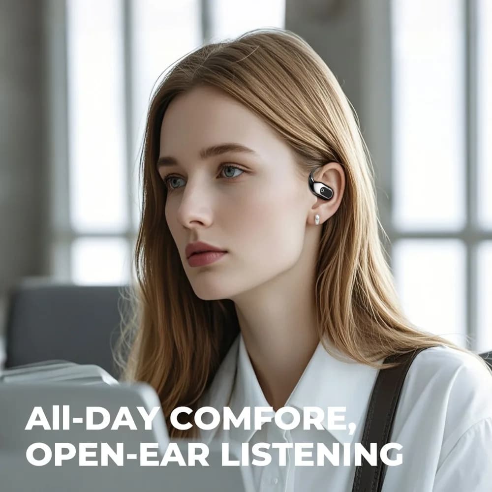 سماعات رأس للترجمة الفورية تدعم 144 لغة، سماعات أذن بلوتوث لاسلكية 5.4 للمكتب والسفر - 3