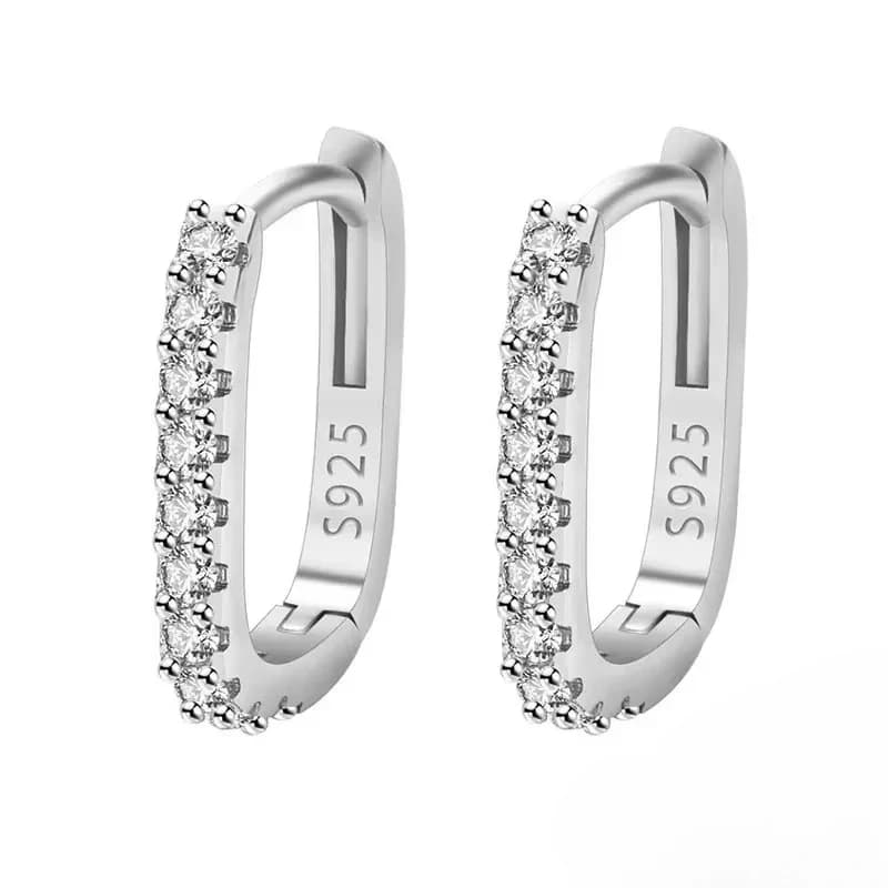 925 Sterling Silver  Circle Hoop Earrings for Women Fashion Luxury  Crystal Zirconia Earrings Party Wedding Versatile Jewelry - 6
