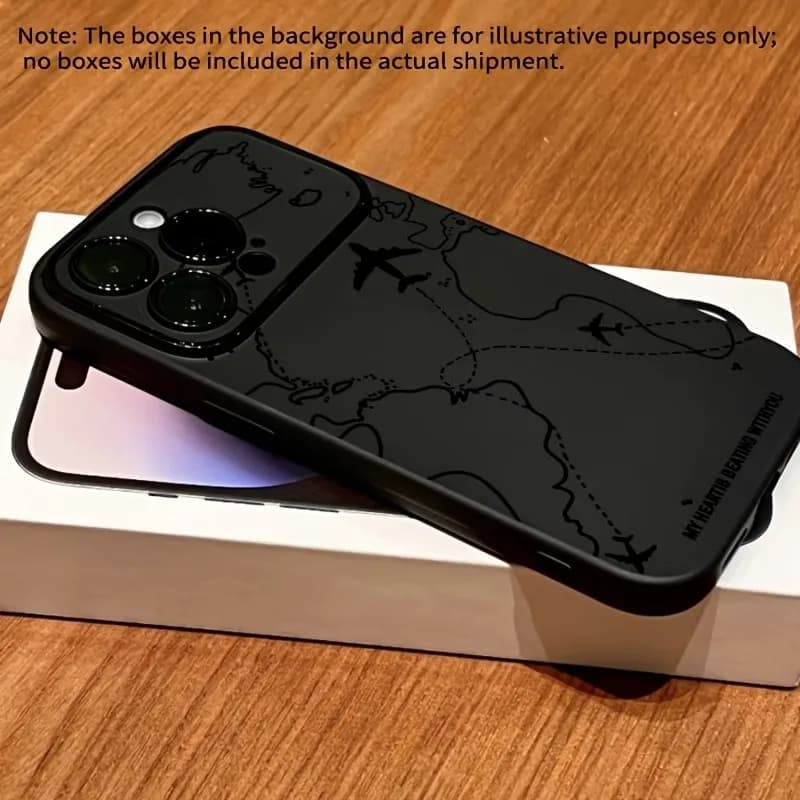 Travel-nspired Airplane Route Desian Phone Case For iPhone 17 15 14 13 12 11 16 Pro Max Air Plus X XR XS Shockproof Soft Cover - 3