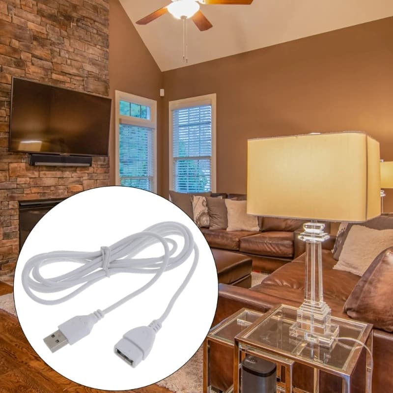 White USB Extension Cable Extender Male to Female 1.5M 5ft - 3