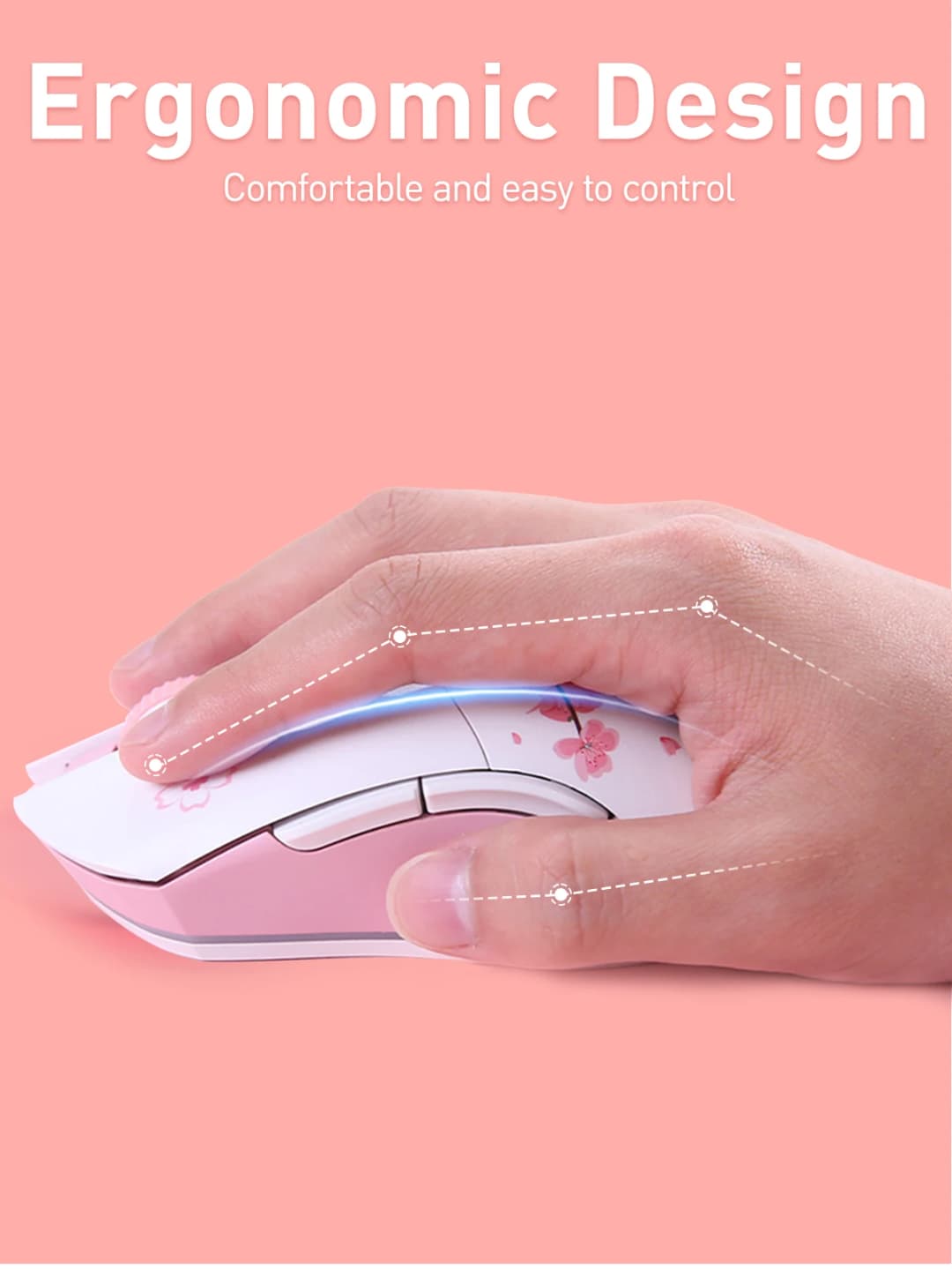 ماوس ألعاب DAREU ثنائي الوضع RGB 2.4G لاسلكي سلكي ماوس ألعاب مع بطارية مدمجة 930mAh قابلة لإعادة الشحن مع مجموعة ماكرو للكمبيوتر المحمول - 2