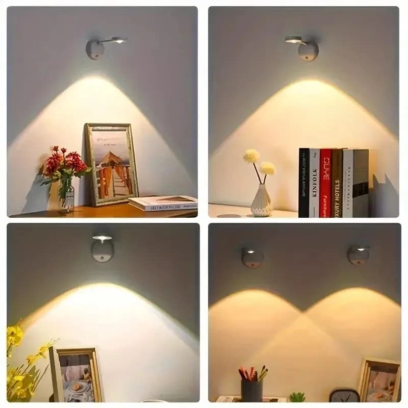 HPH USB Rechargeable Intelligent Human Sensing Wireless Wall Light Dimmable Led Spotlight For Lighting Paintings Pictures - 2