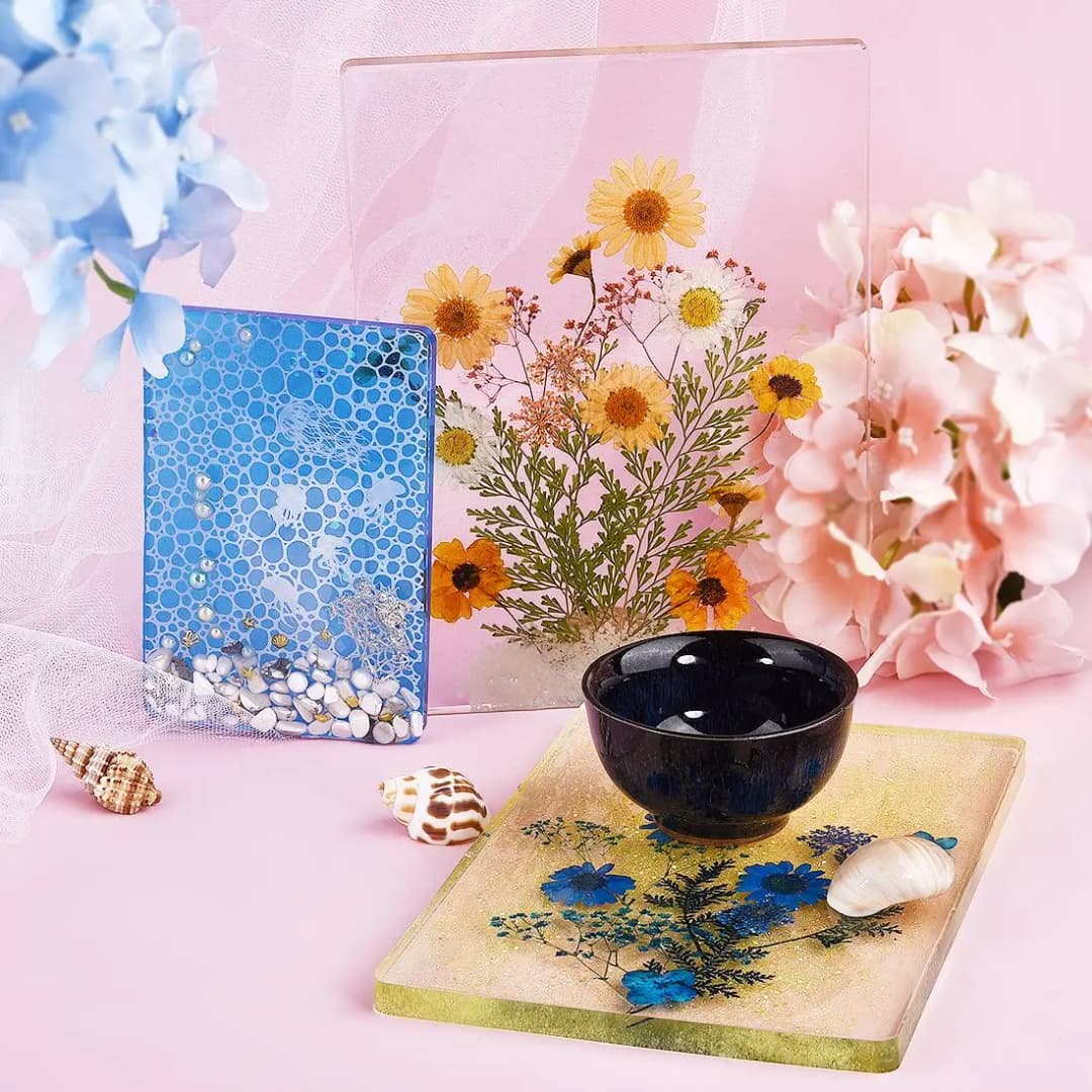 Round Square Rectangle Oval Coaster Silicone Mold Epoxy Resin Mold For DIY Jewelry Storage Base Making Cup Tray Home Decoration - 3