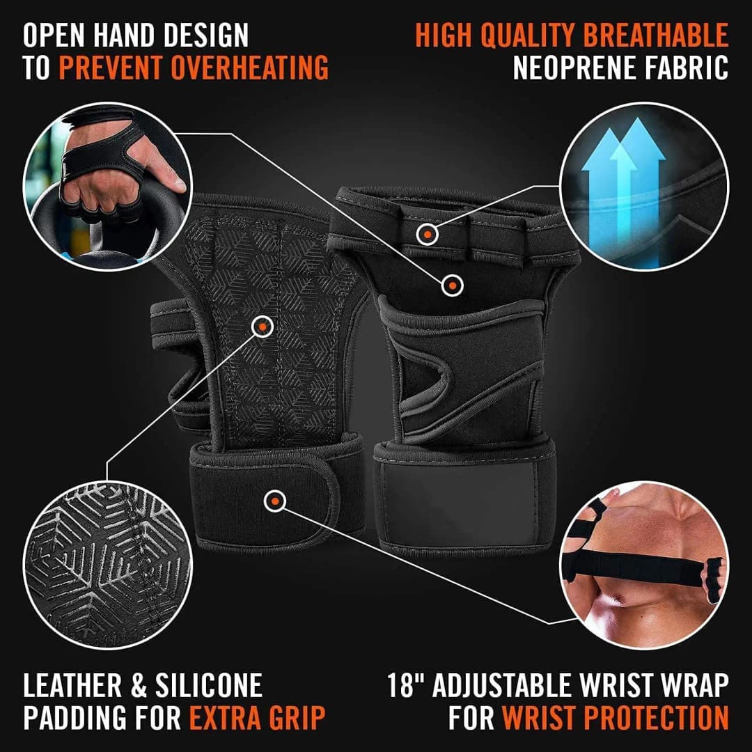 Gym Gloves with Wrist Wrap, Full Protection, Super Breathable Weight Lifting Workout Gloves Exercise Cross Training Cycling - 3