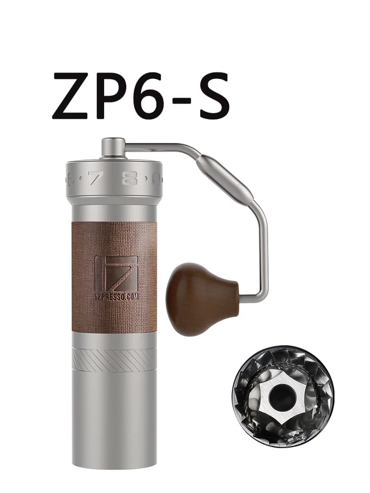 مطحنة قهوة يدوية محمولة 1Zpresso ZP6 S مطحنة 48 ملم مطحنة من الفولاذ المقاوم للصدأ