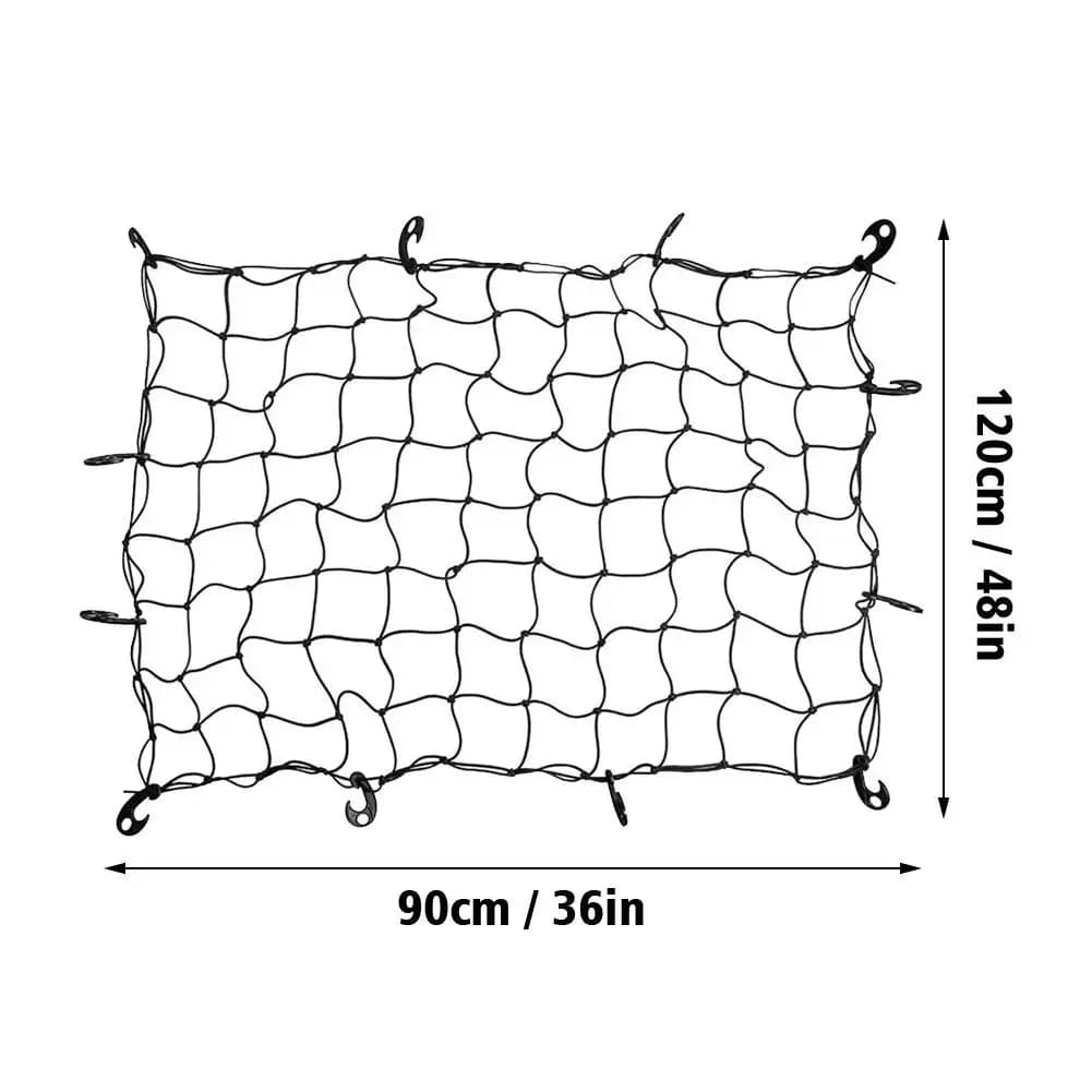 120x90cm Car Roof Rack Luggage Carrier Cargo Net Grid Mesh Roof Rack Net Interior Ceiling Cargo For Pickup Truck SUV Roof - 6