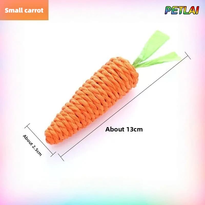 Cat Carrot toy teeth grinding toy Hemp rope Interactive Chew Proof pastime Teething Toy Cute Kitten Scratching Fun Entertainment - 5