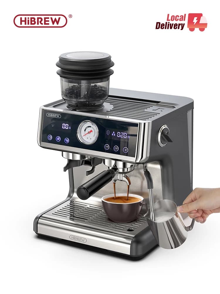 HiBREW Dual Boiler System Barista Pro 20Bar Bean to Espresso Cafetera Coffee Machine with Full Kit for Cafe Hotel Restaurant H7A