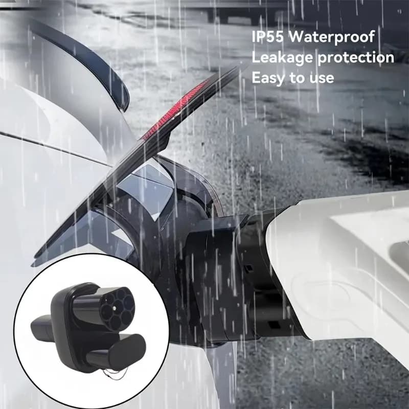 محول FITMPH CCS2+ من النوع 2 إلى NACS تيسلا، محول 2 في 1 بقدرة 250 كيلووات لجميع الموديلات، تيار أقصى 250 فولت 32 أمبير لكابل شحن السيارات الكهربائية - 6