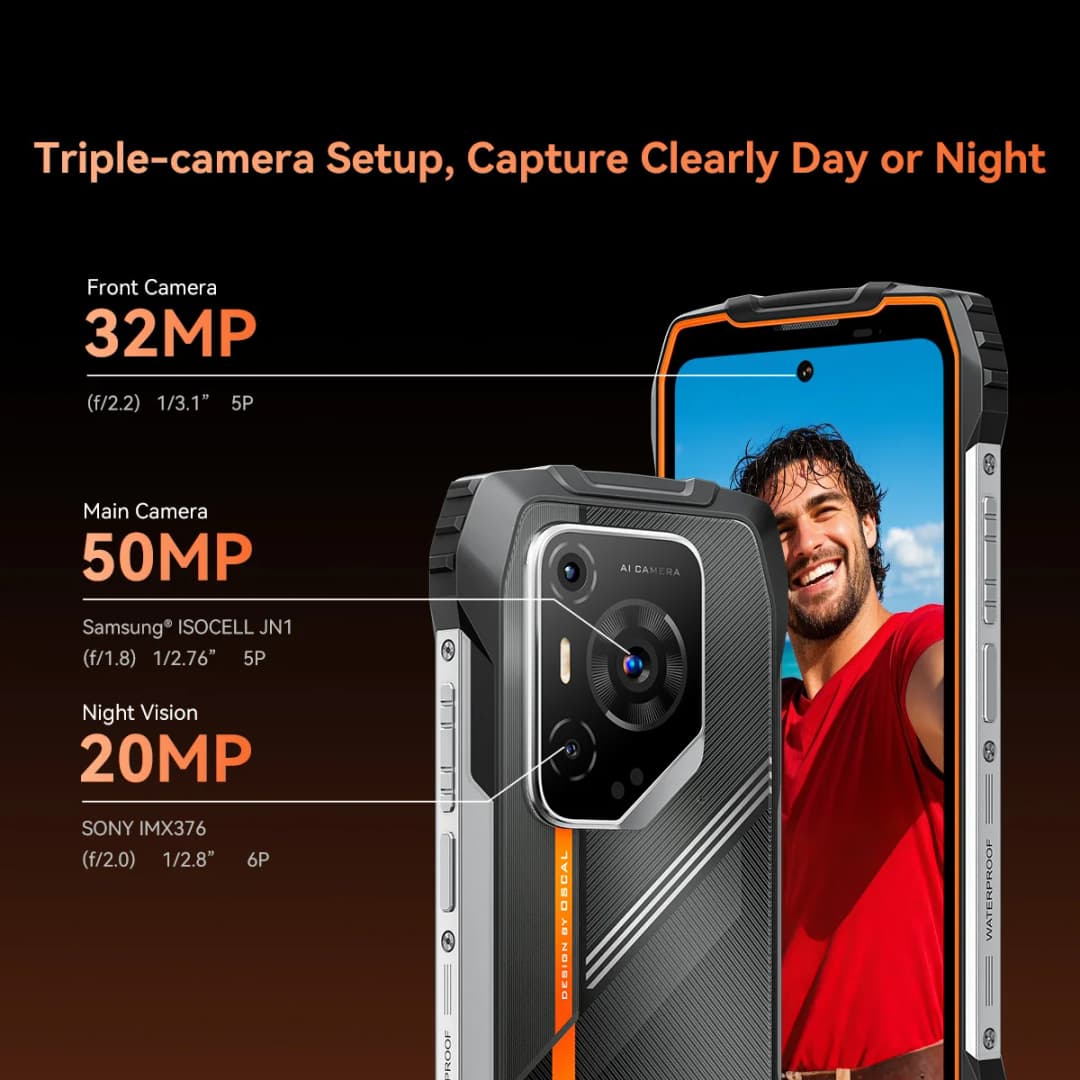 2025 Blackview OSCAL PILOT 3 Rugged Phone MTK 6300 12GB+256GB Telephone Portable 6.78" FHD+2.4K Display 120H Smartphone Android - 4