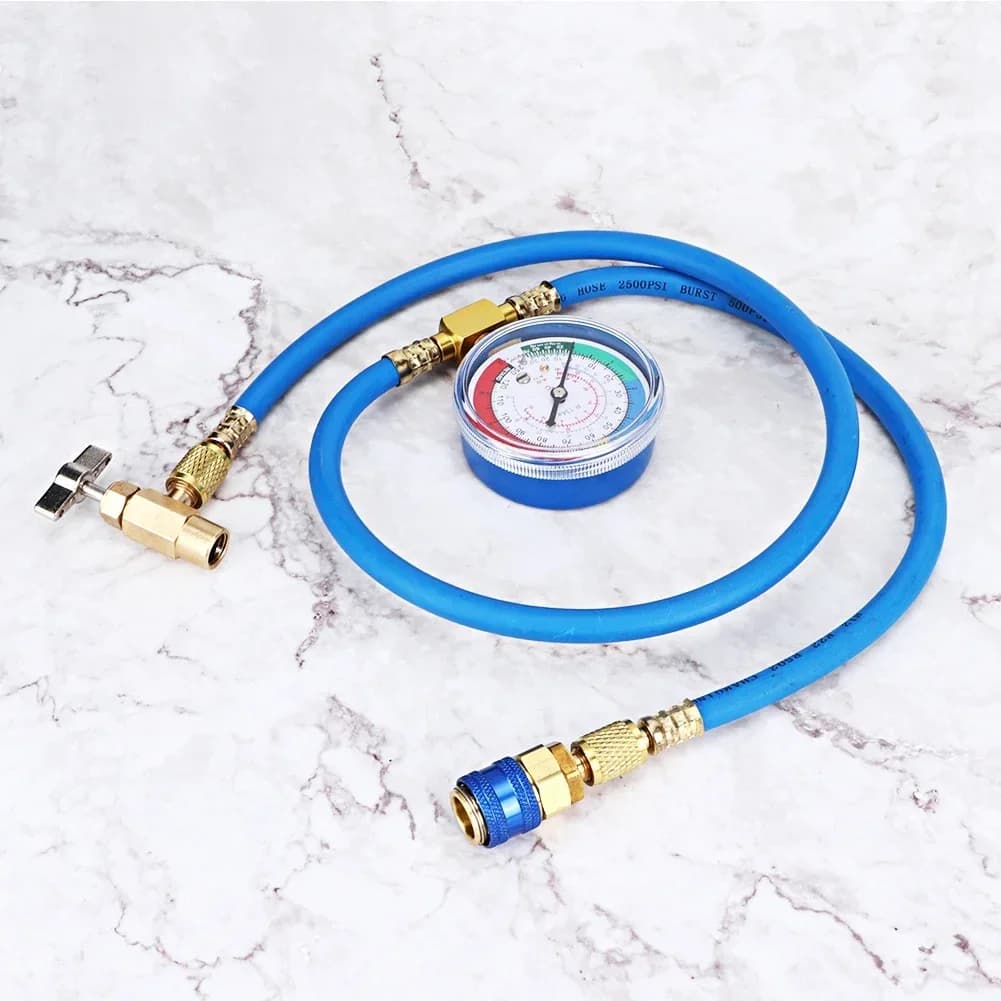 Refrigerant Charging Hose R134A with Gauge Automotive AC Refill Kit Compatible Gas Pressure Measuring Tool for Car Air Repair - 4