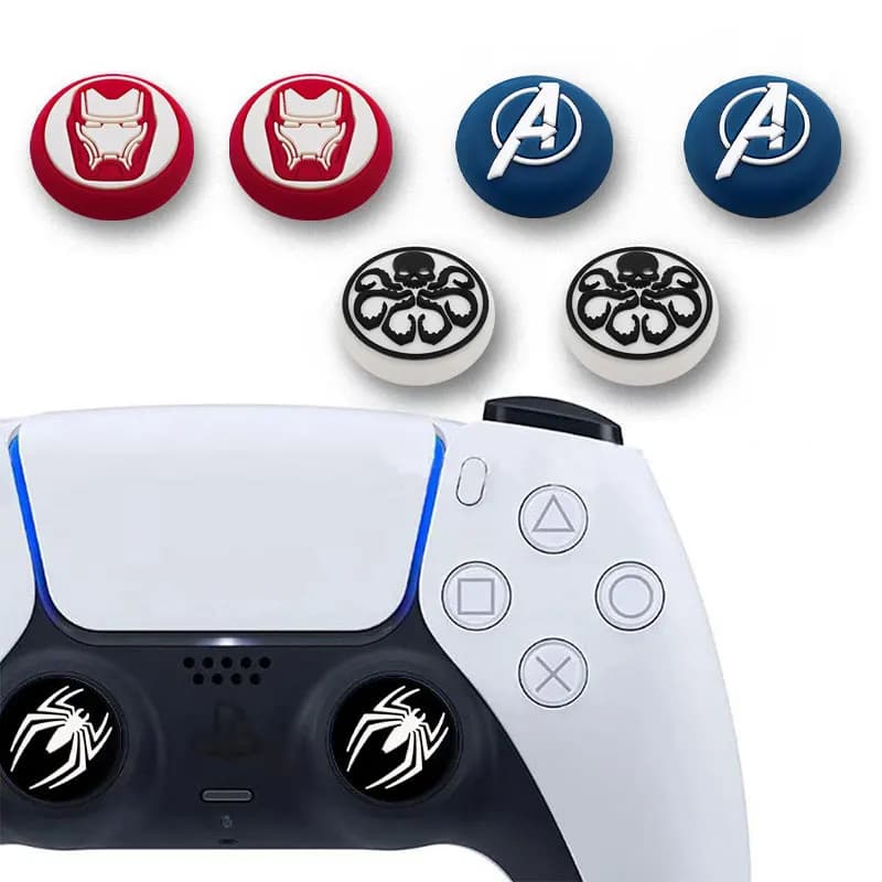 2pc Soft Silicone Thumb Stick Grip Cap For Sony PS5 PS4 XBOX Switch Pro Controller Spider Theme Joystick Cover Protector Case - 5