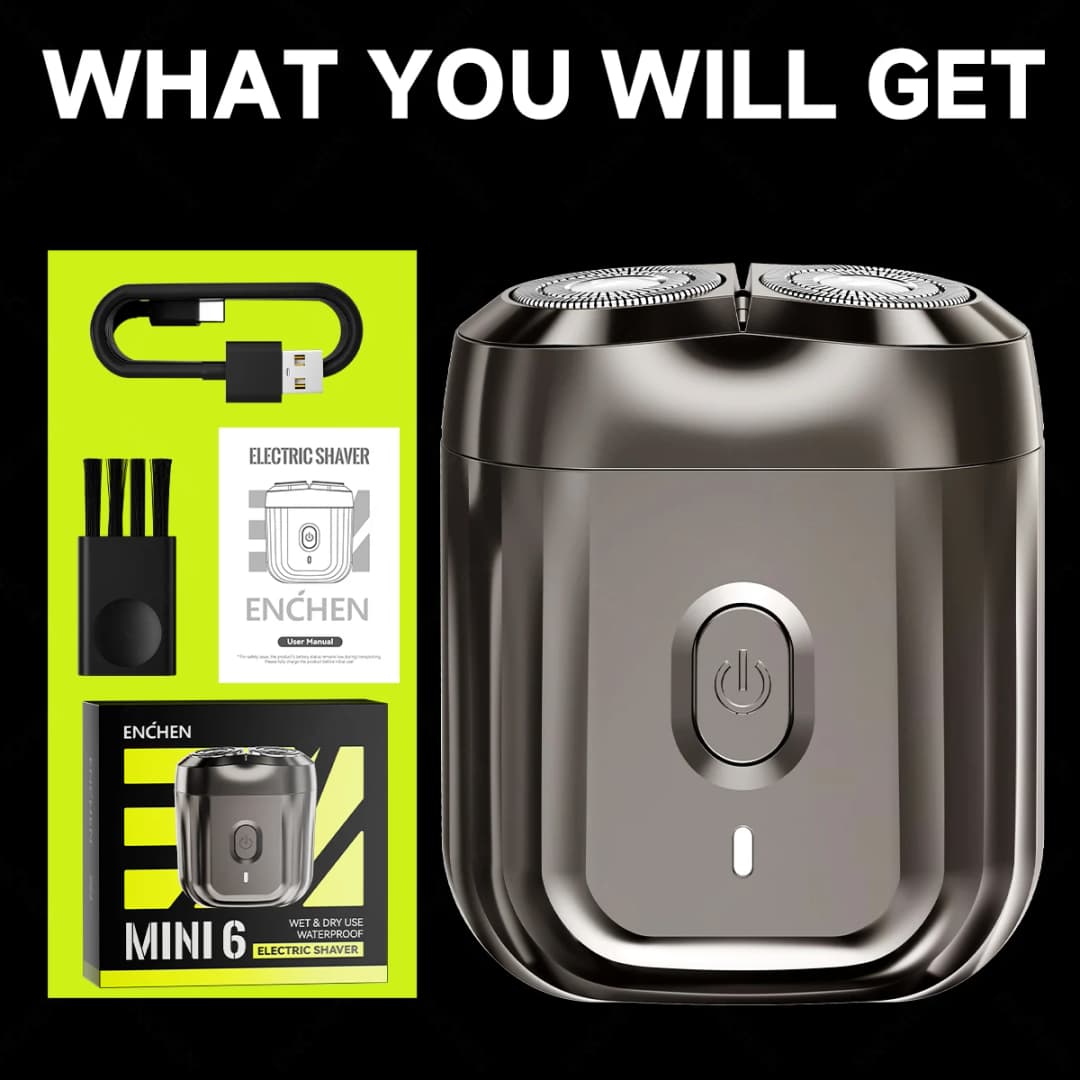ENCHEN Mini6 ماكينة حلاقة كهربائية برؤوس مرنة ثنائية الاتجاه مقاومة للماء 100% حتى 60 دقيقة من الحلاقة اللاسلكية مع رأس قاطع مغناطيسي - 6