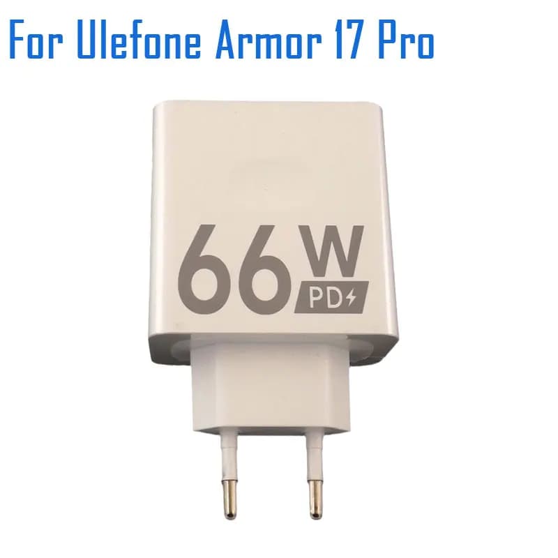 شاحن أصلي جديد لـ Ulefone Armor 17 Pro بقدرة 66 واط مع محول شحن سريع وكابل USB لهاتف Ulefone Armor 17 Pro - 2