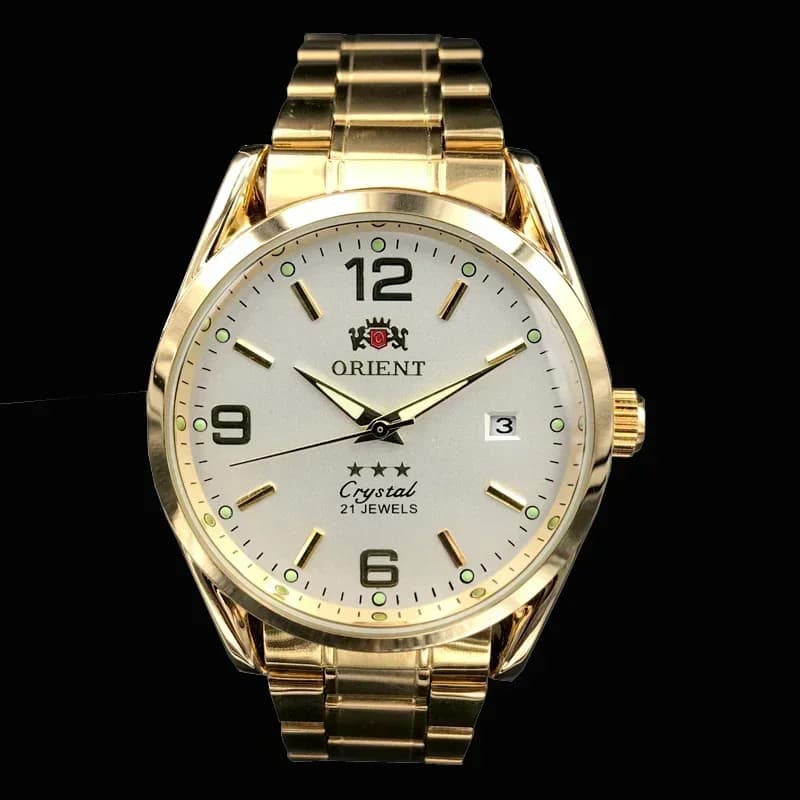 سلسلة ساعات أورينت كلاسيك أسد مزدوج ساعة رجالية حزام من الفولاذ المقاوم للصدأ فاخرة متعددة الوظائف توربيون ميكانيكي أوتوماتيكي - 2