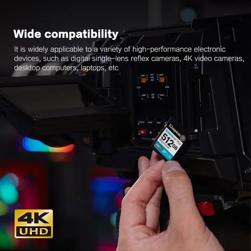 كينجستون SDG4 بطاقة اس دي لكاميرات DSLR وبدون مرآة فيديو 4K V30 C10 بطاقة ذاكرة SDXC بسرعة تصل إلى 200 ميجابايت/ثانية بطاقة فلاش اس دي عالية السرعة - 6