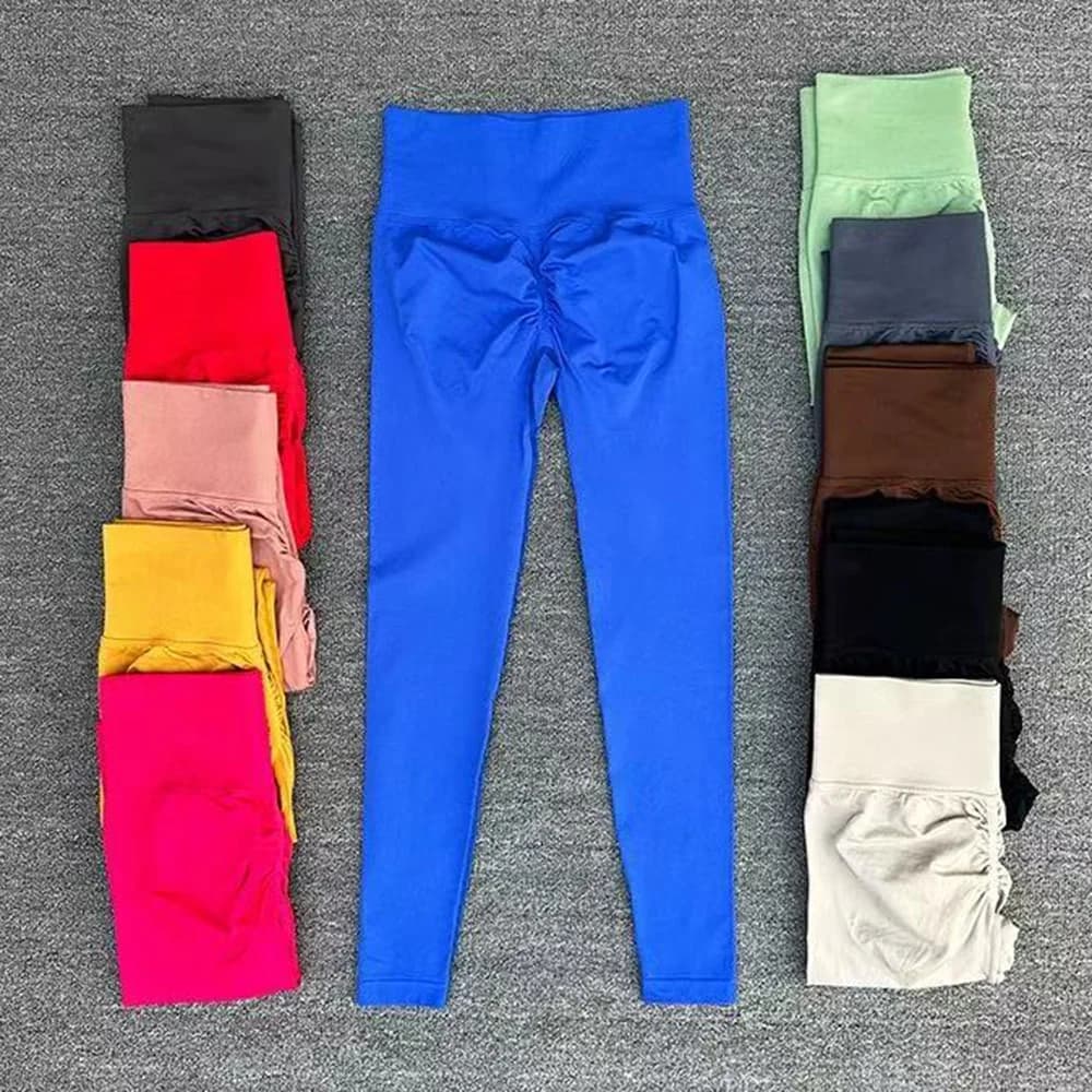 بنطلون يوجا رياضي عالي الخصر بدون خياطة بنطلون ضيق شفاف سريع الجفاف بنطلون جري ويوجا - 2