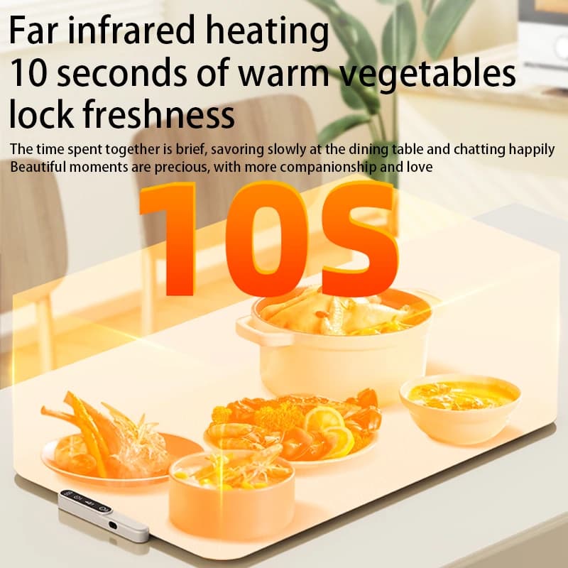 TINSOL Food Warmer Pad Foldable Silicone Heating Pad Portable Meal Cart Insulation Pad 8-Level Temperature Adjustment - 3
