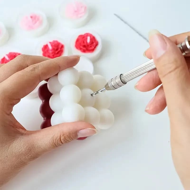 A set of candle Making Punching tools, with 2 drill bits of different lengths for candle DIY punching and Art Projects - 4