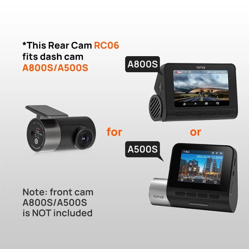 70mai Rear Cam RC06 RC11 RC12 RC14 RC22 RC24 RC41 Interior Cam FC02 for A800S A810 A800SE A810S 70mai A510 A200 A500S Omni X800 - 4