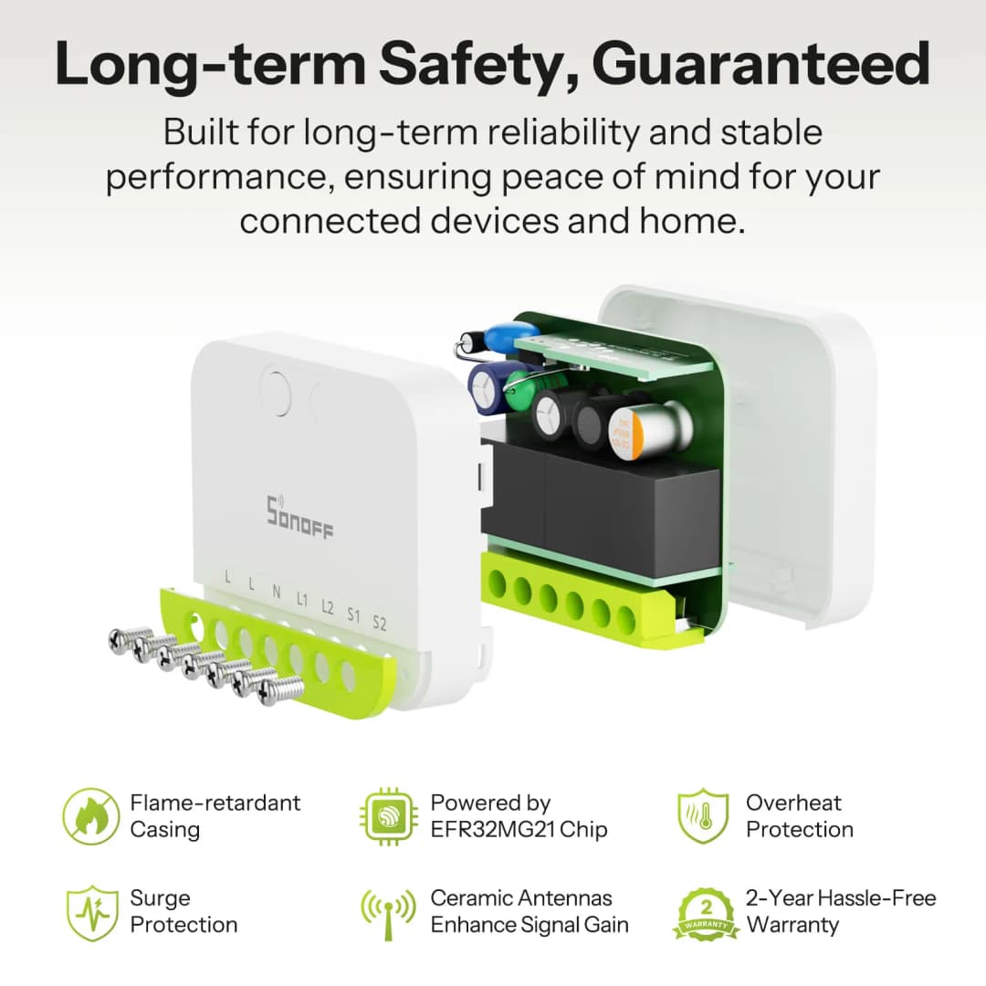 SONOFF MINI-ZB2GS MINI DUO 2-Gang Zigbee Smart Switch Dual Load Control Zigbee 3.0 Compatibility Signal With Multiple Zigbee Hub - 3