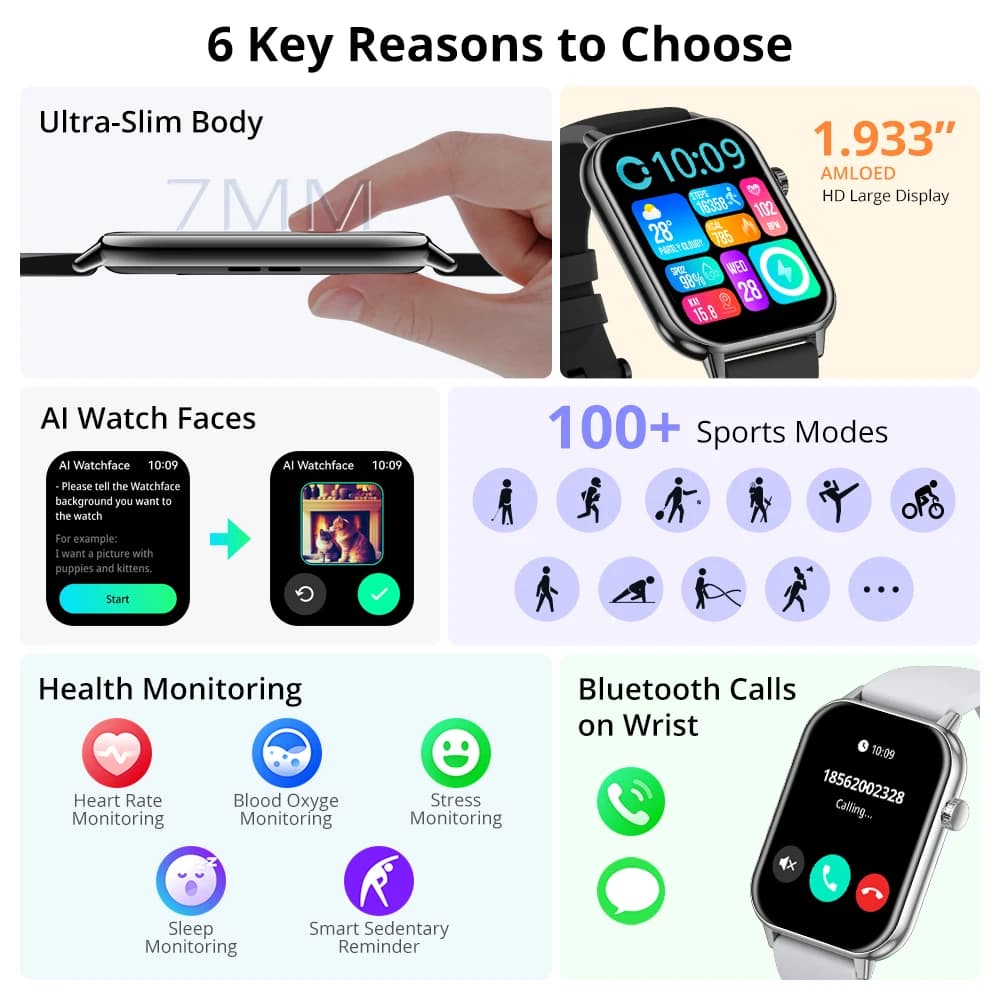 New COLMI C28 Air Ultra-thin Smartwatch 1.93 inch AMOLED Display, Women's Health Management, Exquisite Smart Watch For iOS Phone - 2