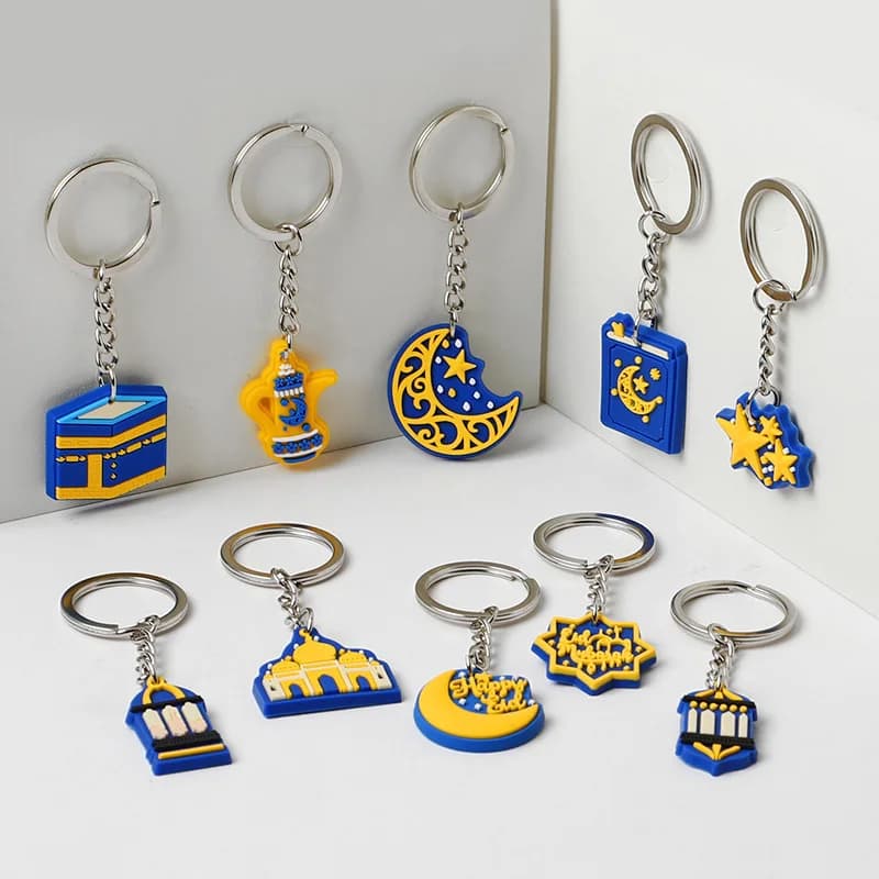 10pcs/set Eid Mubarak Keychain Islamic Muslim Party Gifts Moon Lantern Hanging Ornaments Ramadan Kareem Bag Pendent Decoration - 5