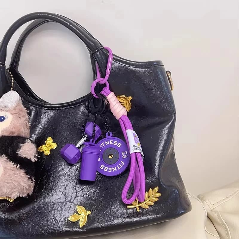 سلسلة مفاتيح اللياقة البدنية لمحبي صالة الألعاب الرياضية هدية فاخرة إكسسوارات لعشاق الرياضة لحقائب التمرين زجاجات المياه إبزيم على شكل D - 4