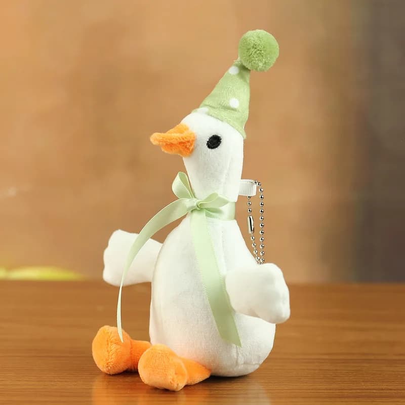 20cm Cute Fluffy Big White Goose Pendant Plush Stuffed Animal Key Chain Bag Car Accessory Gift For Friend Christmas Pendant - 5