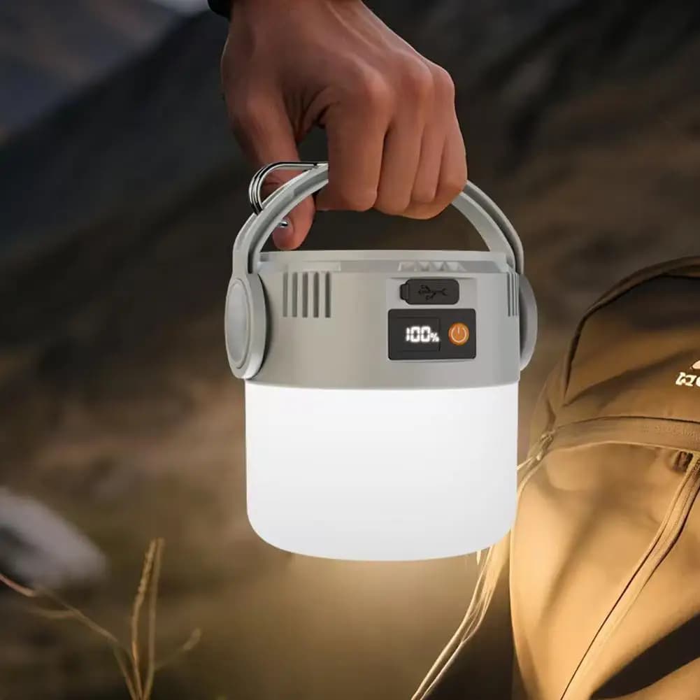 Outdoor Solar Camping Light Rechargeable LED Camping Light COB with Digital Display for Mountain Camping - 4