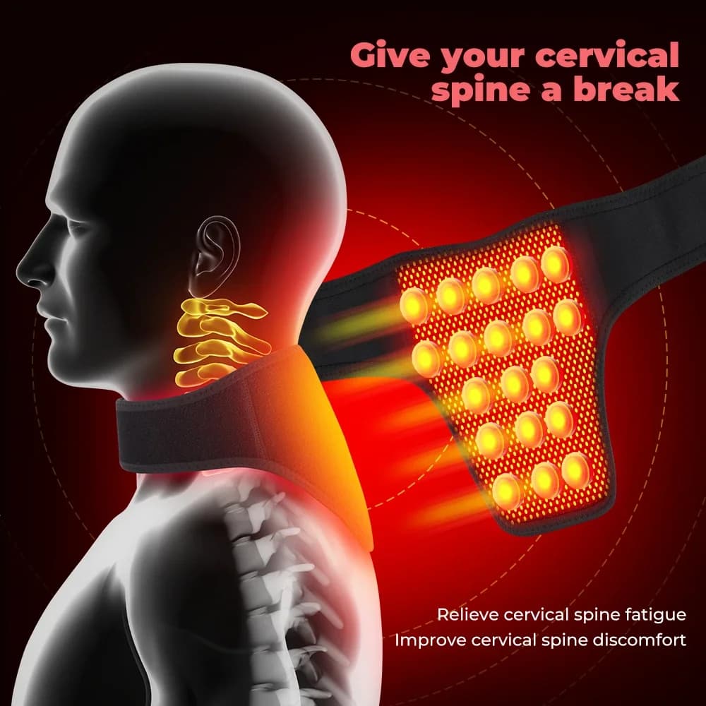 Tourmaline Neck Brace Self-heating Belt Wrap Cervical Protector Magnetic Therapy Support Wrap Band Pain Relief Health Care - 4