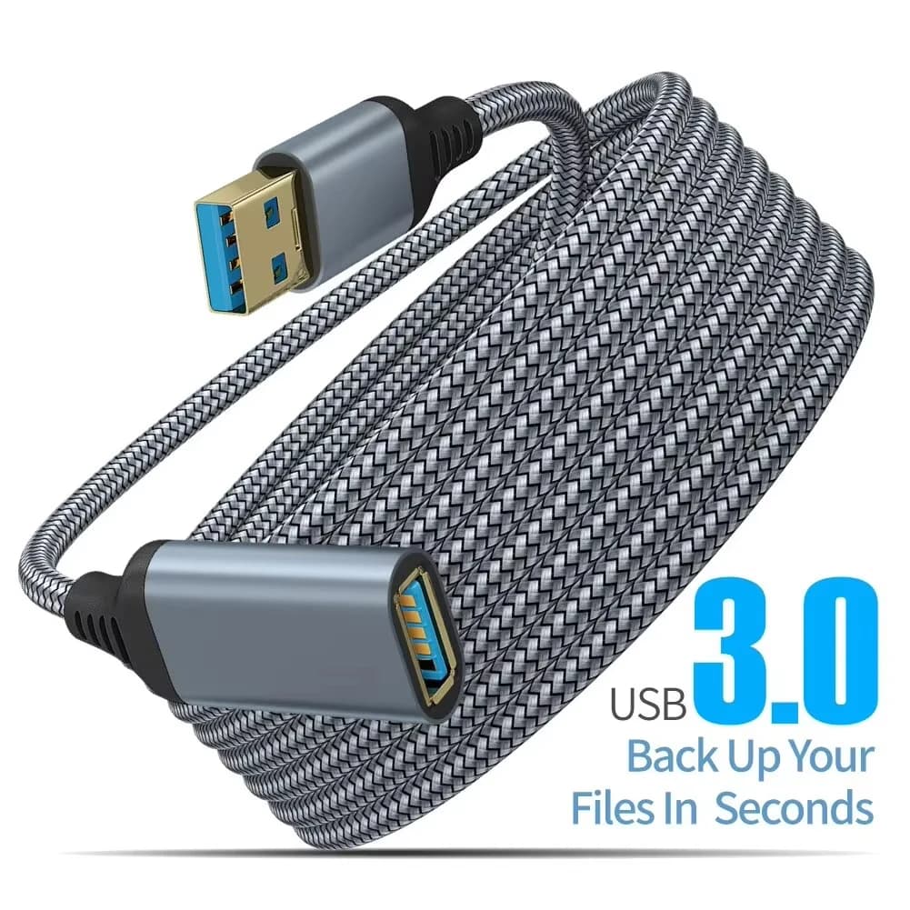 NNBILI كابل تمديد USB3.0 بطول 0.5-3 متر من أنثى إلى ذكر سلك موسع عالي السرعة لنقل البيانات للكمبيوتر المحمول وألعاب الكمبيوتر - 3
