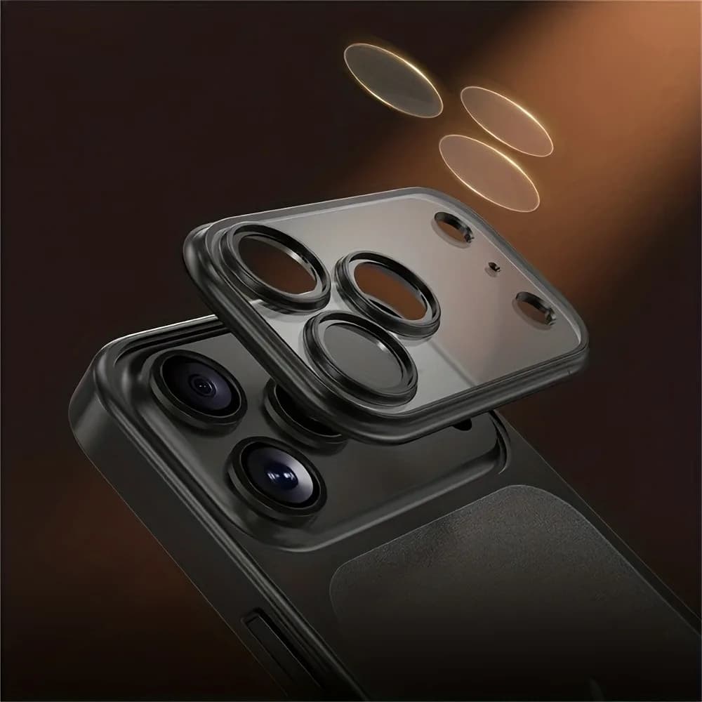 Luxury Plating Color PC Transparent Phone Case For iPhone 17 16 15 14 13 Pro Max Air Lens Protection Matte BackPlate Hard Cover - 5