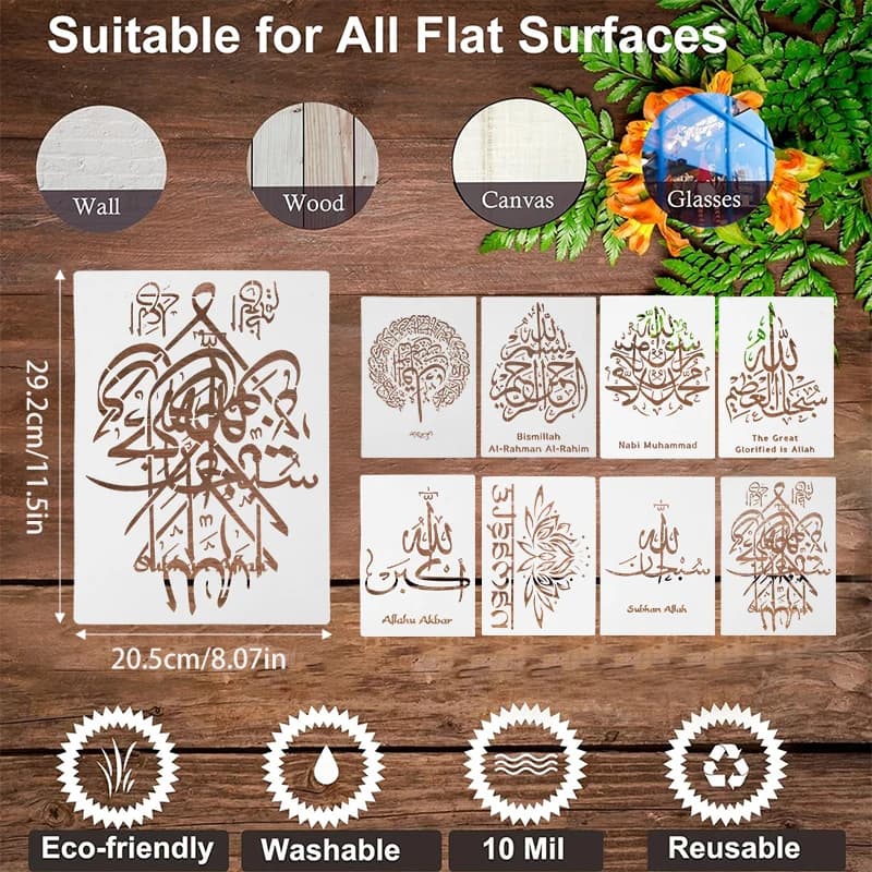29 *21cm Muslim Islamic DIY mandala mold for painting stencils stamped album embossed paper card ,wall Eid Mubarak Decoration - 5