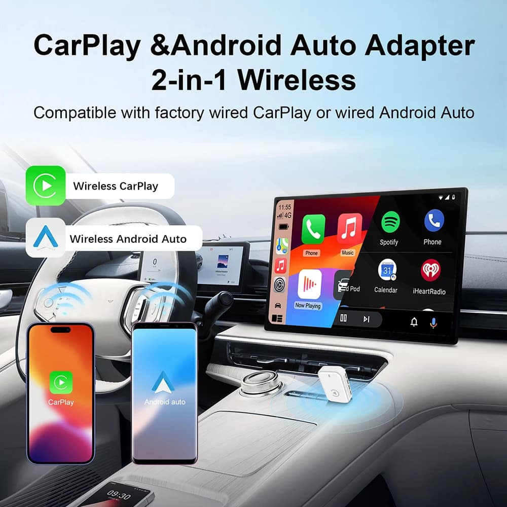 محول Android Auto لاسلكي جديد 2025، من سلكي إلى لاسلكي Carplay، صندوق ذكي USB، تشغيل فوري، ترقية عبر الإنترنت، اتصال WiFi تلقائي - 4