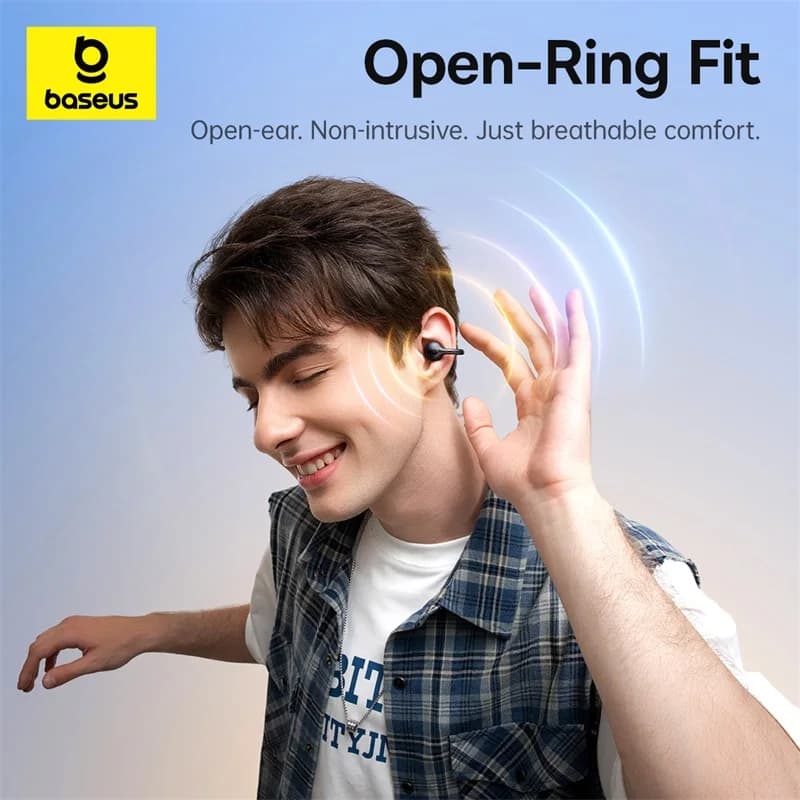 Baseus BC1 Ear Clip Earbuds Open Ear Wireless Earphones Bluetooth 6.0 Clip On Sports Headphones 4-Mics Super Bass IP55 Ear buds - 2