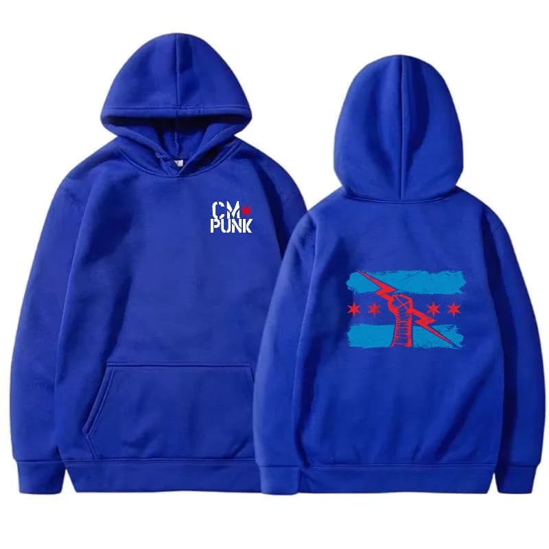 الخريف والشتاء المصارع الشهير الجديد يعود إلى CM Punk الرجال الصلبة هوديي موضة طباعة الشارع الرياضة رداء علوي غير رسمي البلوز - 4