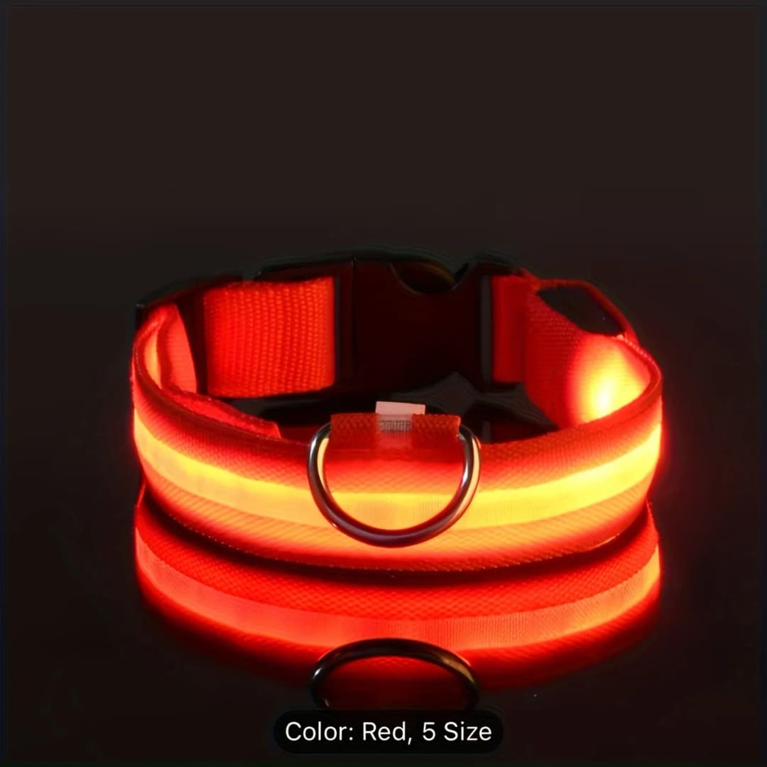 Reflective LED Dog Collar for Night Safety - Durable, Geometric Patterned, Battery-Powered, Ideal for Small/Medium Breeds - 3