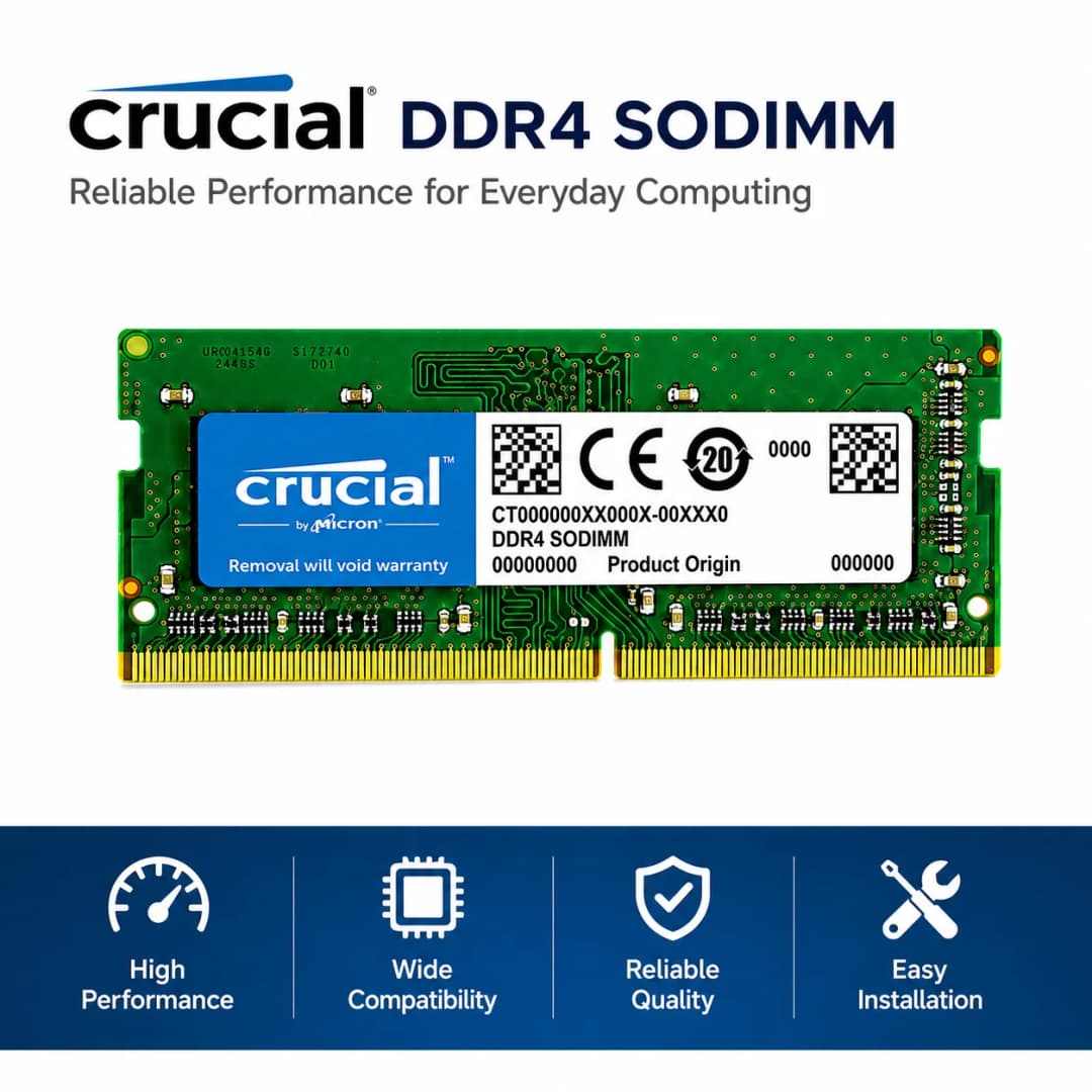 Crucial Memoria DDR4 4GB 32GB 16GB 8GB  3200MHz 2400MHz 2666MHz Laptop Ram SODIMM Notebook Memory for Intel &AMD 1.2V 260PIN