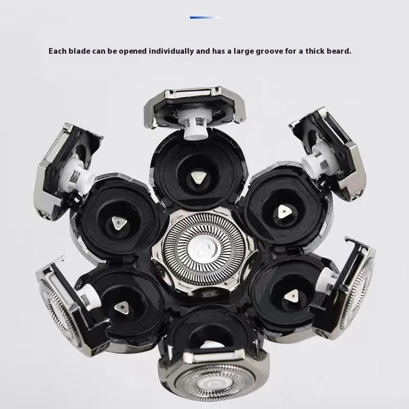 رؤوس حلاقة استبدال للرجال 7 شفرات رؤوس عائمة قابلة للغسل ماكينة حلاقة كهربائية 7D مجموعة أدوات تشذيب - 3