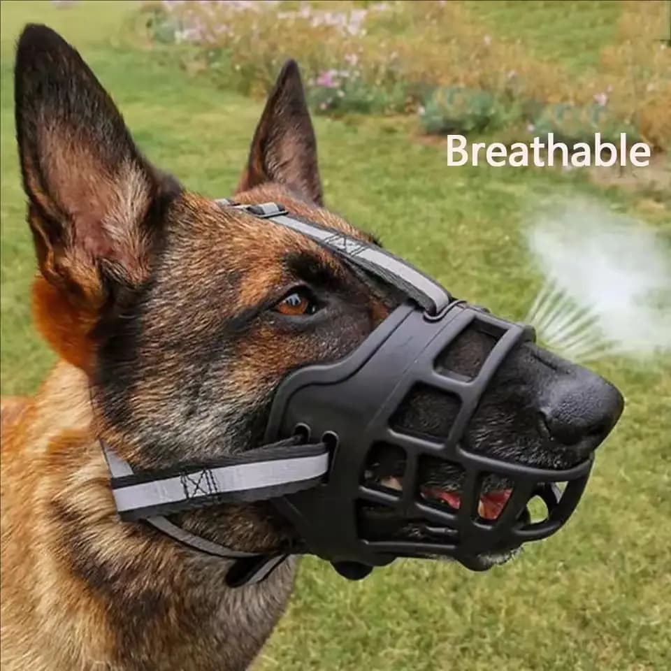 1pc/2pcs Adjustable Dog Muzzle Anti-Biting Dog Mouth Cover With Reflective Strip Can Drink Water Breathable Plastic - 5
