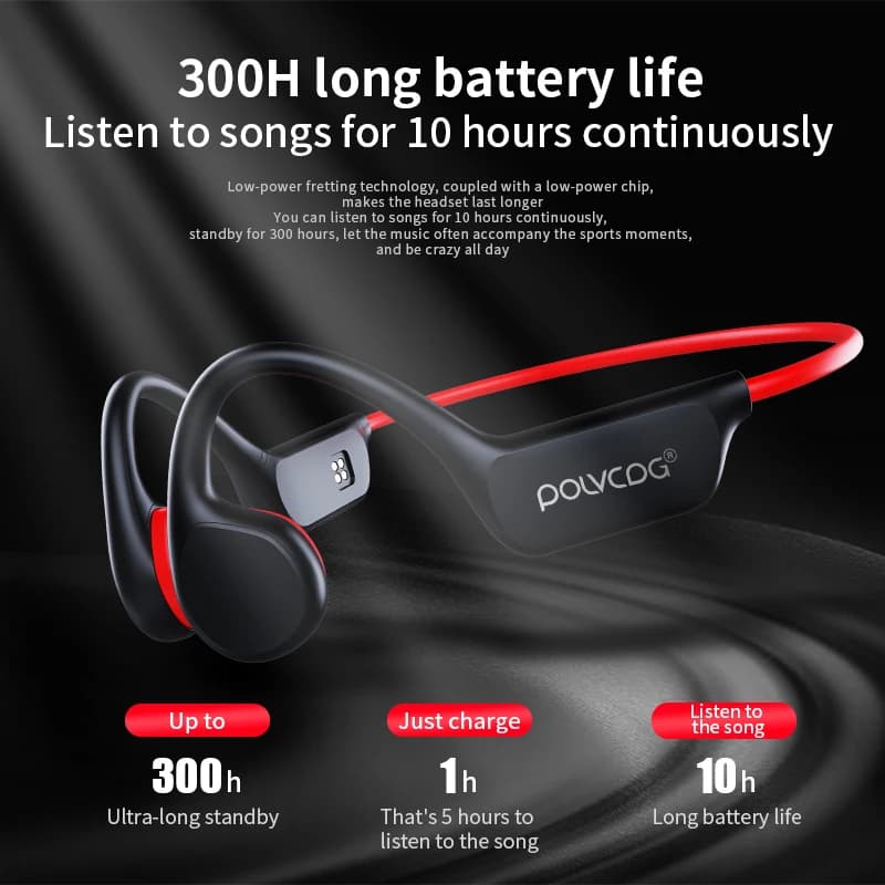 POLVCDG Bone Conduction Headset IPX8 32GB Bluetooth 5.3 Wireless Swimming Headset with Microphone Waterproof Exercise Fitness - 2