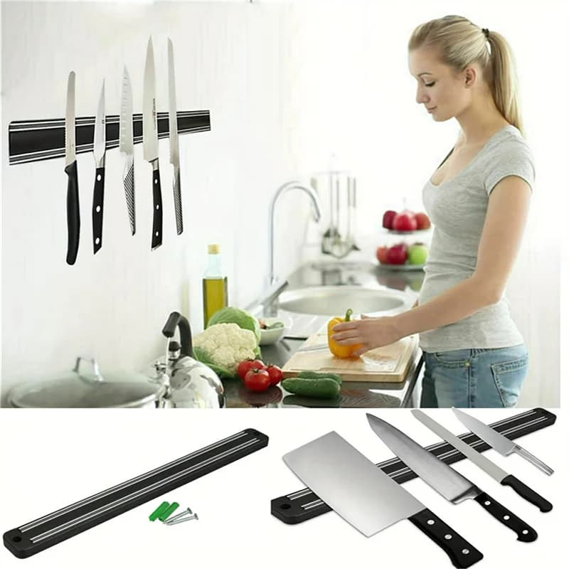 A Magnetic Wall Mounted Knife Holder, Storage Rack for Kitchen Utensils, Warehouse Tools, and Kitchen Small Tools - 2