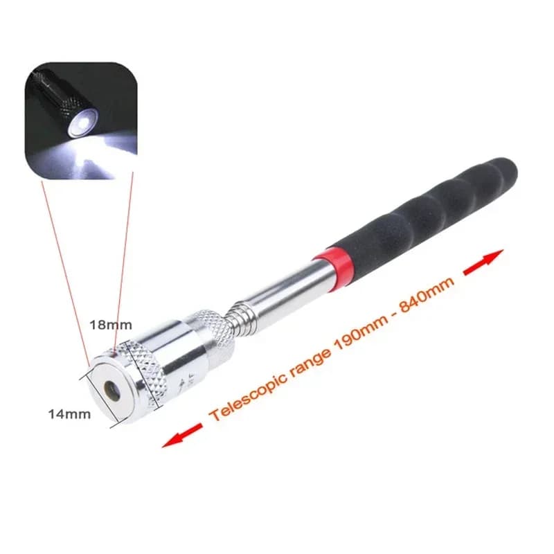 Car Mechanical Repair Tools Adjustable Angle View Pen Automotive Telescopic Detection Lens Mirrors Magnet Attractor - 6